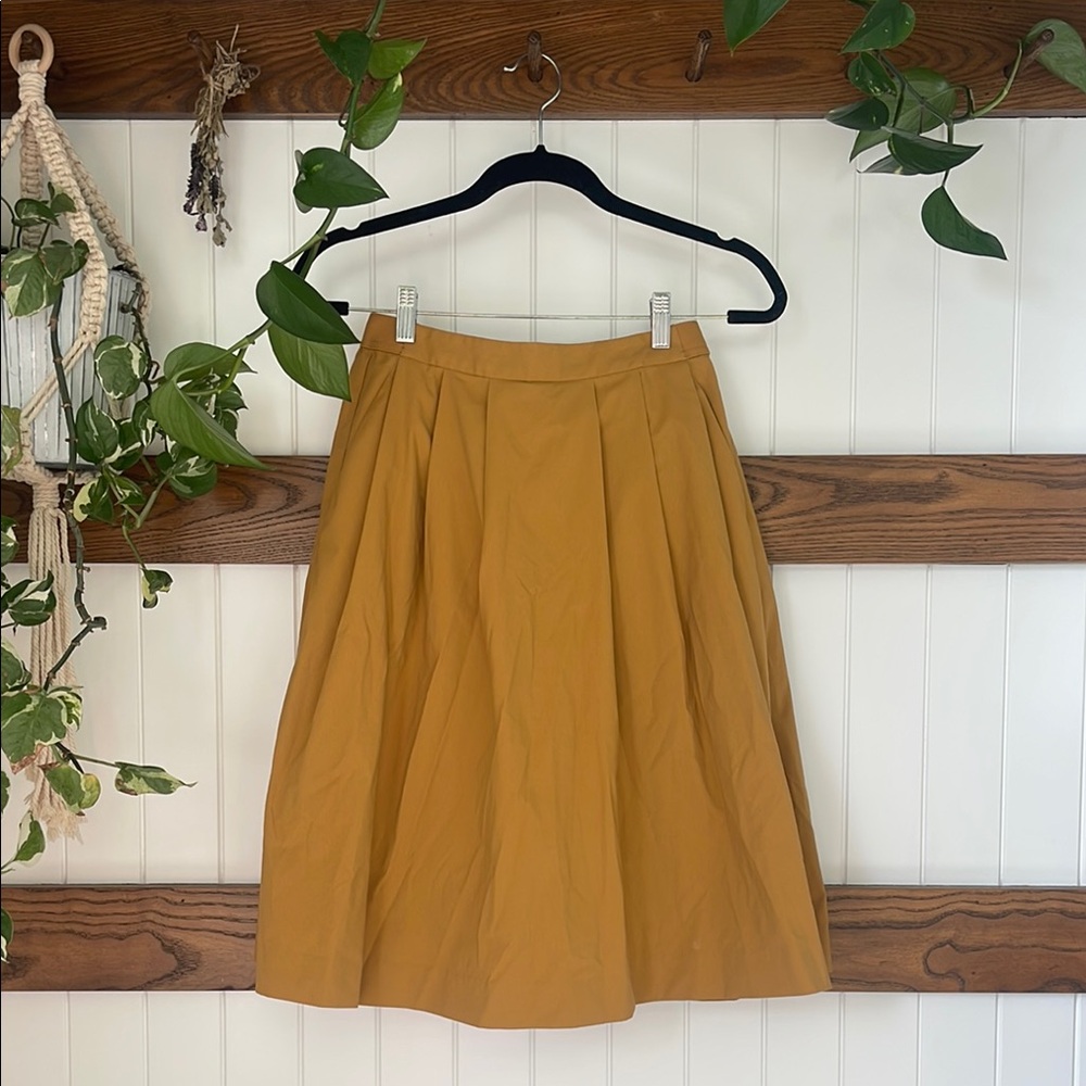 Mustard Midi A-Line Skirt